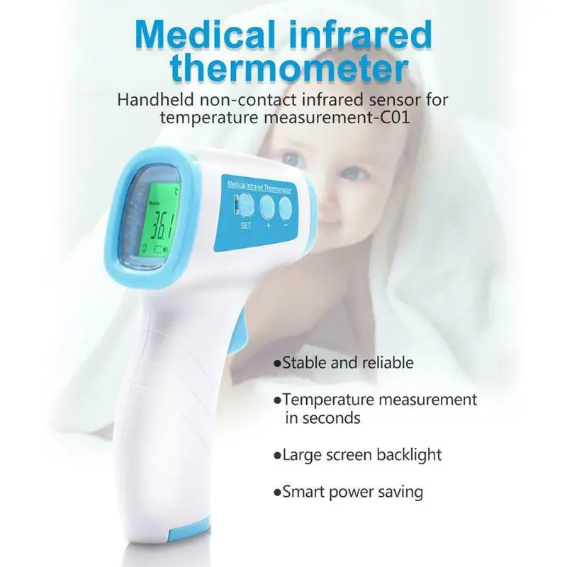 Forehead Thermometer Non Contact Infrared Thermometers Body Temperature Fever Digital Measure Tool for Baby Adult
Forehead Thermometer Non Contact Infrared Thermometers Body Temperature Fever Digital Measure Tool for Baby Adult