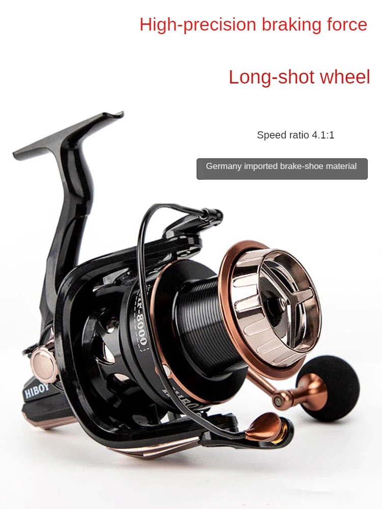 HF8000 Type Long Shot Fishing Reel Drum-type High Brake Force Drag Max 20KG High Density All Metal Line Cup Carp Fishing Reel
HF8000 Type Long Shot Fishing Reel Drum-type High Brake Force Drag Max 20KG High Density All Metal Line Cup Carp Fishing Reel