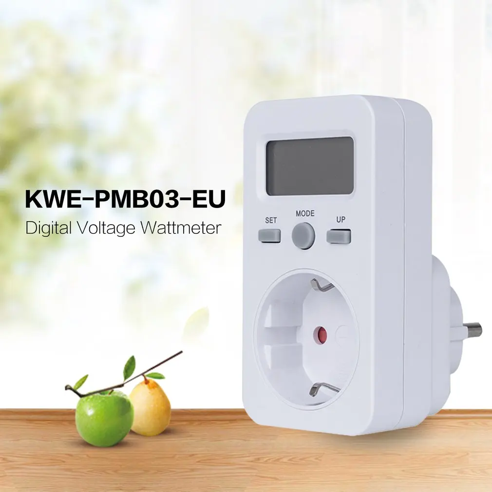 KWE-PMB03 Plug Socket Digital Voltage Wattmeter Power Consumption Watt Energy Meter AC Electricity Analyzer Monitor
KWE-PMB03 Plug Socket Digital Voltage Wattmeter Power Consumption Watt Energy Meter AC Electricity Analyzer Monitor