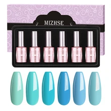 MIZHSE Gel Unha Polonês UV Conjunto Céu Azul Cores Semi Permanente Laca Embeber Off Verniz Gel Manicure UV Gel Híbrido nail Art(China)