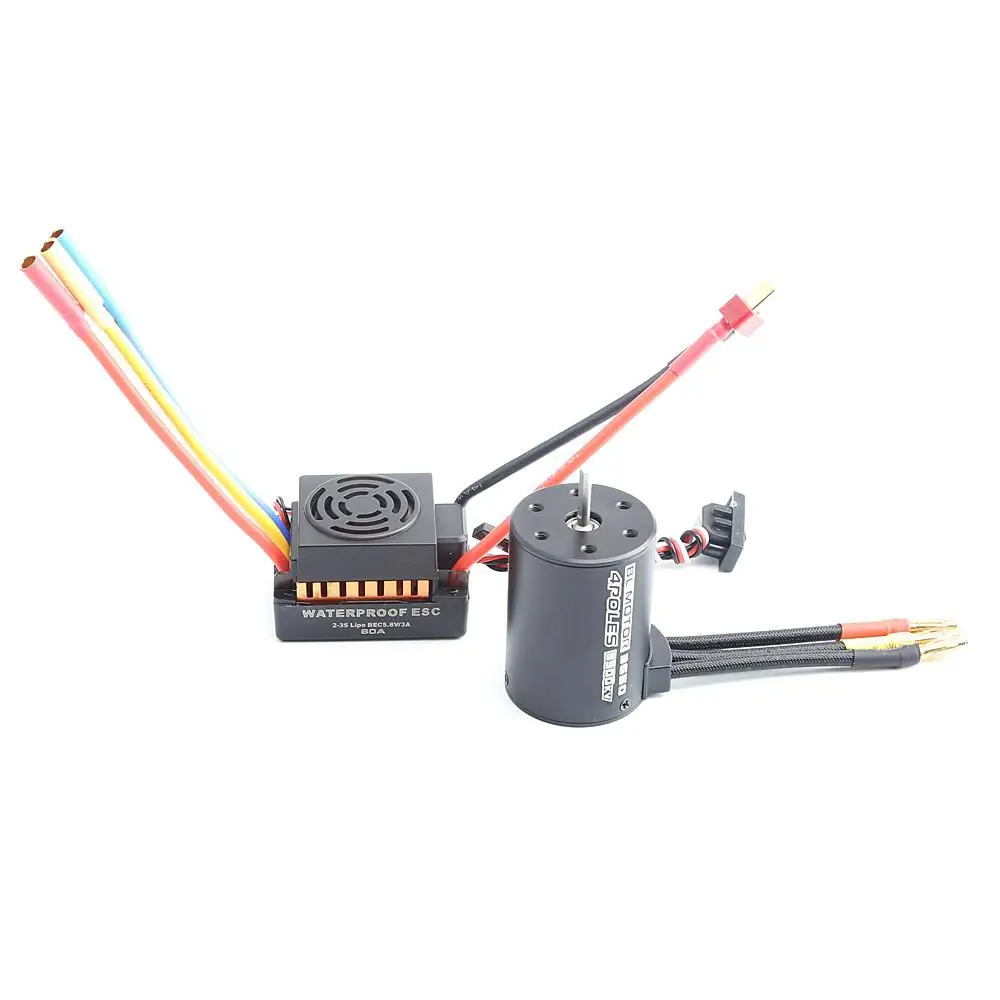 RCtown Rc Waterproof 3650 3900KV RC Brushless Motor 60A ESC Programmer for 1/10 Car Truck kit | Игрушки и хобби