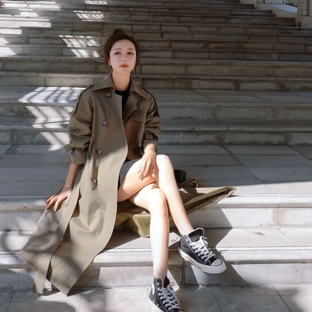 Photo Shoot Korean-style CHIC Single Breasted Waist Hugging Lace-up Long Trench Coat 2020 Spring New Style WOMEN'S Dress Retro C
Photo Shoot Korean-style CHIC Single Breasted Waist Hugging Lace-up Long Trench Coat 2020 Spring New Style WOMEN'S Dress Retro C