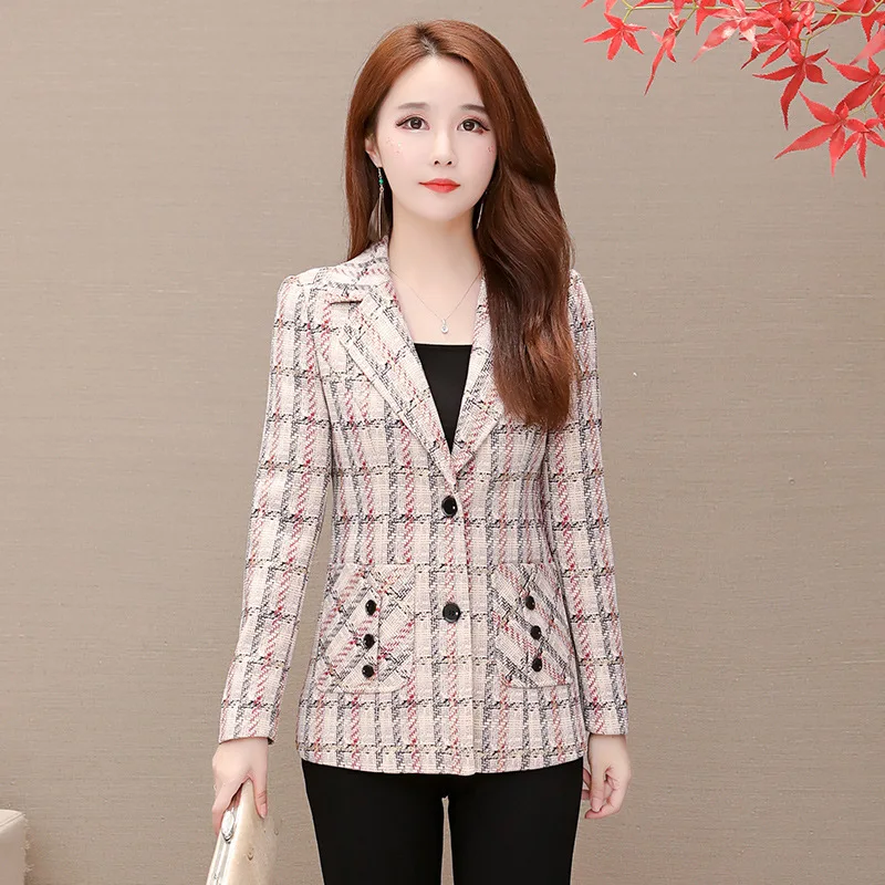 

2019 Autumn Younger Fashion Western Style Pattern Long Sleeve Suit Collar Single Breasted Slim Fit Slimming Versatile Suit Jacke