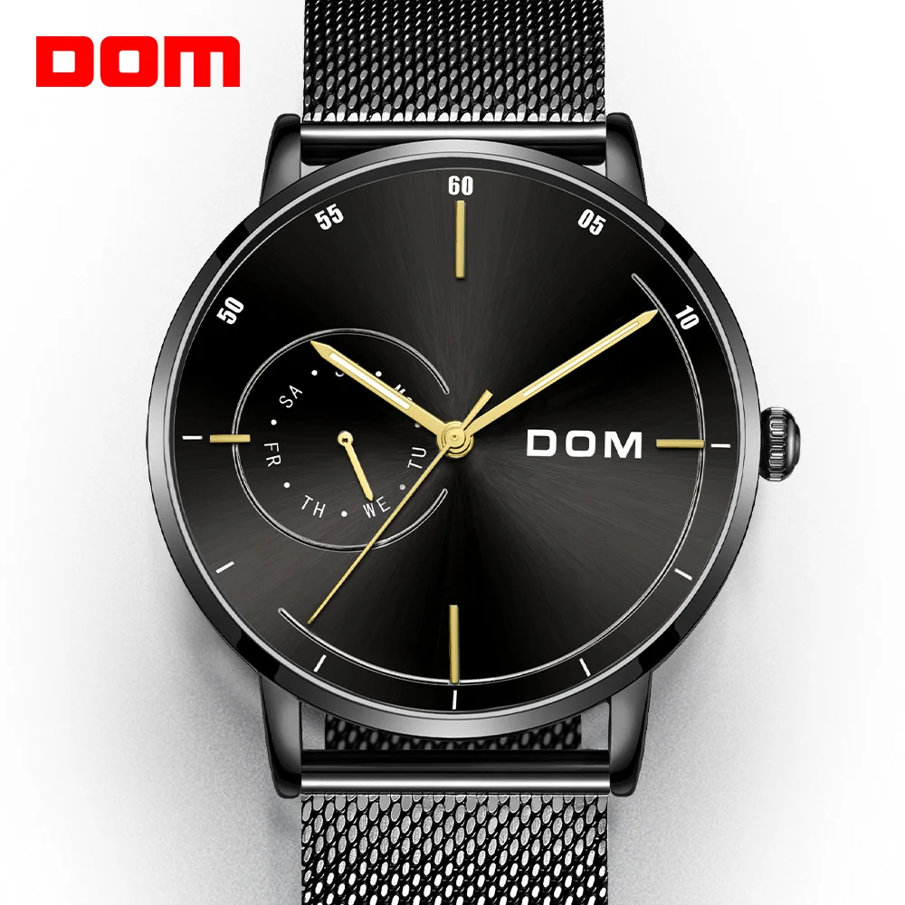 

2019 Watch Men DOM Fashion Sport Quartz Clock Mens Watches Top Brand Luxury Business Waterproof Watch Relogio Masculino M-1273BK