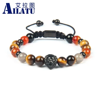 Lion Head Braiding Bracelets Jewelry Ailatu Stainless Steel New Leopard Rope Chain Handmade Present, Gift, Accessories Men
Lion Head Braiding Bracelets Jewelry Ailatu Stainless Steel New Leopard Rope Chain Handmade Present, Gift, Accessories Men