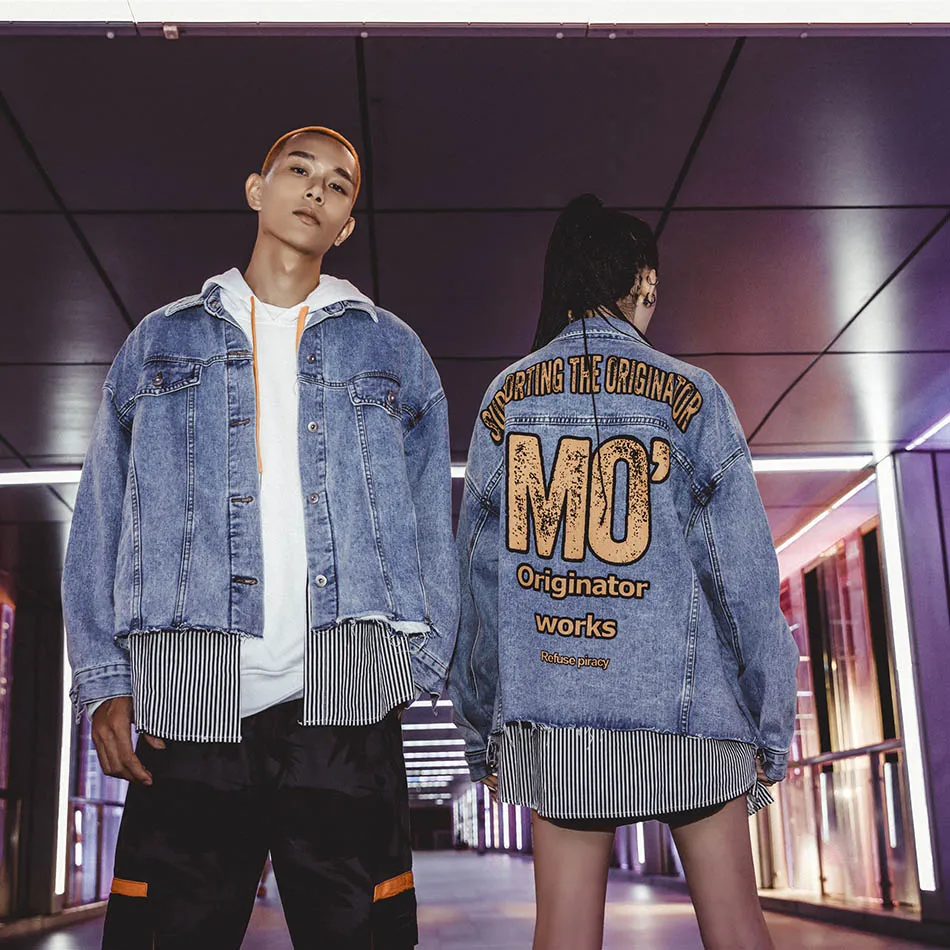 High Street Harajuku Jeans Jacket Letter Print Blue Loose Casual Chaqueta Hombre Windbreaker Denim Coat Jeans Bomber Jacket
High Street Harajuku Jeans Jacket Letter Print Blue Loose Casual Chaqueta Hombre Windbreaker Denim Coat Jeans Bomber Jacket