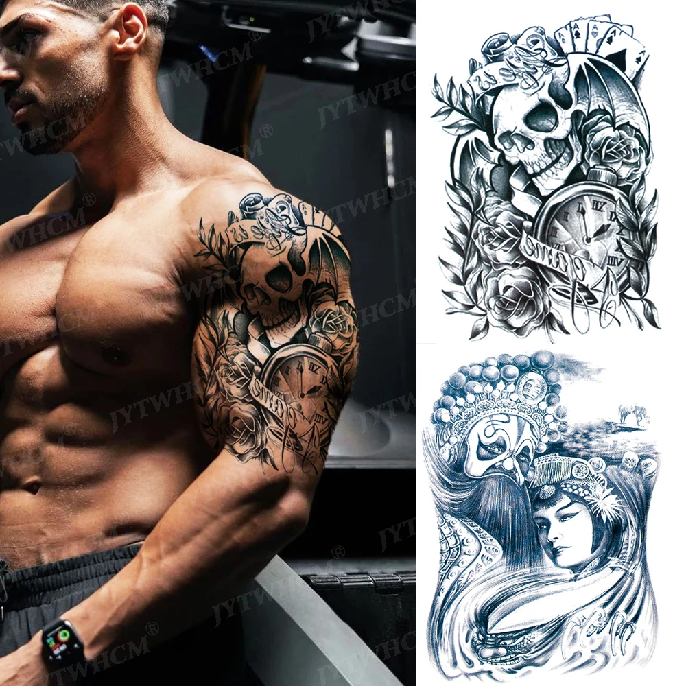 Waterproof Temporary Tattoo Sticker Skull Black Snake Half Arm Fake Tattoo Arm Cool Tattoo Water Transfer Tattoo Sticker For Men
Waterproof Temporary Tattoo Sticker Skull Black Snake Half Arm Fake Tattoo Arm Cool Tattoo Water Transfer Tattoo Sticker For Men