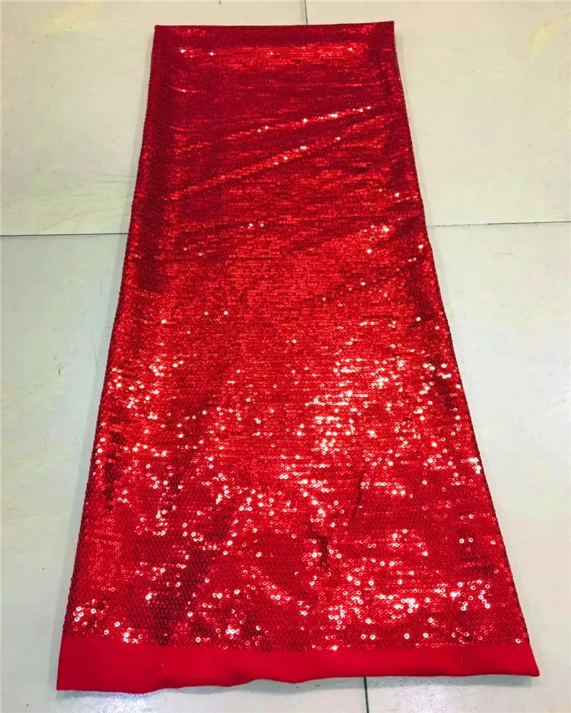 

5 Yards/pc Nice looking red french net lace fabric match small sequins style african mesh lace for party dress ZD8-1