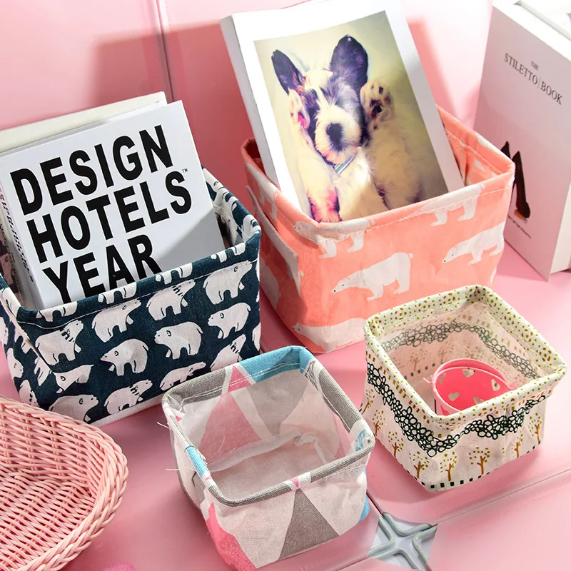 Multifunction Cotton Linen Storage Basket Desktop Organizer Foldable Sundries Storage Basket Cute Printing Cosmetics Container
Multifunction Cotton Linen Storage Basket Desktop Organizer Foldable Sundries Storage Basket Cute Printing Cosmetics Container