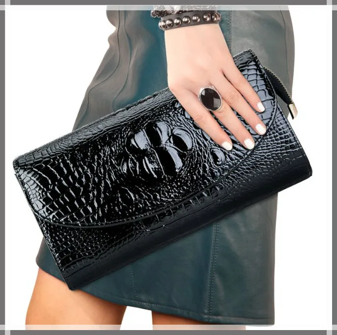 Genuine Leather Clutch Bag For Lady Women's Handbag Fashion Envelope Party Evening Bags Black Purse Day Clutch|Сумки с ручками| |