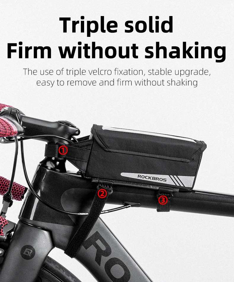 ROCKBROS Bike Bag Front Phone Bicycle Bag For Bicycle Tube Waterproof Touch Screen Saddle Package For 5.8 /6 Bike Accessories ROCKBROS Bike Bag Front Phone Bicycle Bag For Bicycle Tube Waterproof Touch Screen Saddle Package For 5.8 /6 Bike Accessories