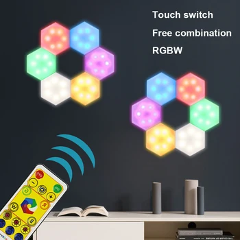 Dimmable Colorful LED Quantum Light Touch Sensor Night Lights Hexagon Wall Lamp For Bedroom home Stair Loft DIY Decor RGBW
Dimmable Colorful LED Quantum Light Touch Sensor Night Lights Hexagon Wall Lamp For Bedroom home Stair Loft DIY Decor RGBW
