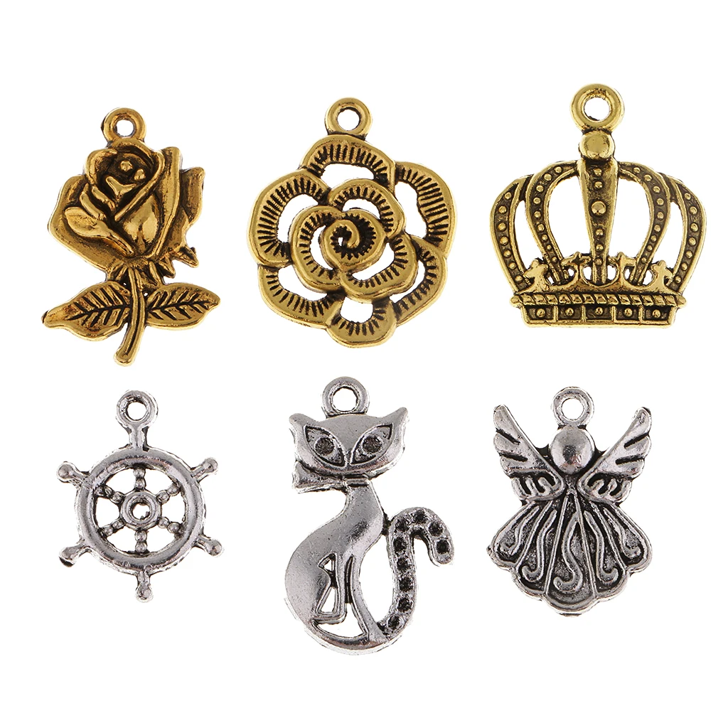 100 Piece Gold/Silver Assorted Alloy Pendants Charms Jewelry Making Findings for DIY Necklace Bracelet Earrings Crafting
100 Piece Gold/Silver Assorted Alloy Pendants Charms Jewelry Making Findings for DIY Necklace Bracelet Earrings Crafting