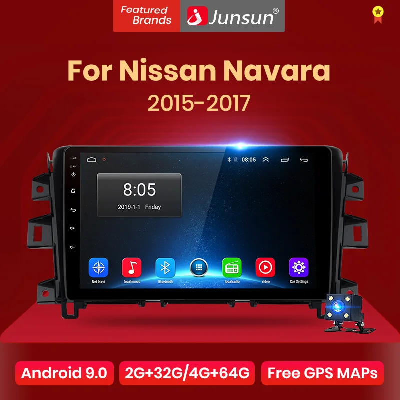 Мультимедийная магнитола Junsun V1 для Nissan Navara NP300 стерео система на Android 10 0 2 Гб ОЗУ 32