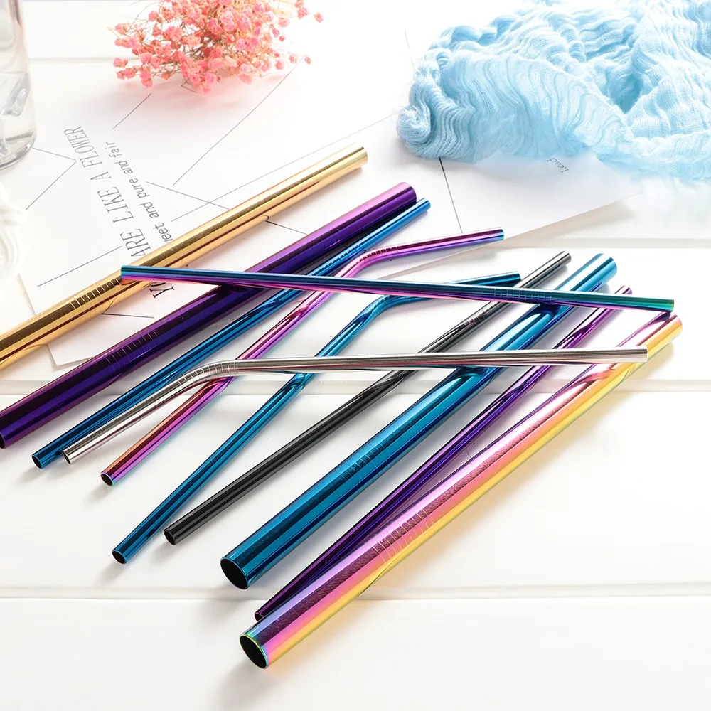 5pcs Reusable Straw Stainless Steel Metal Straw Multi-color Reusable Eco-friendly Straw For Bar Home Office Straws
5pcs Reusable Straw Stainless Steel Metal Straw Multi-color Reusable Eco-friendly Straw For Bar Home Office Straws