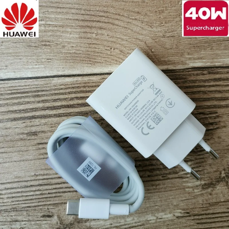Original Huawei P30 Pro Charger 40W 10V/4A SuperCharge adapter Fast Charge 5A Type C Cable For Mate 20 10 pro Honor Magic 2 p20
Original Huawei P30 Pro Charger 40W 10V/4A SuperCharge adapter Fast Charge 5A Type C Cable For Mate 20 10 pro Honor Magic 2 p20