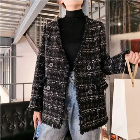 Фото Женская куртка осенне-зимнее короткое пальто новый стиль популярное шерстяное в