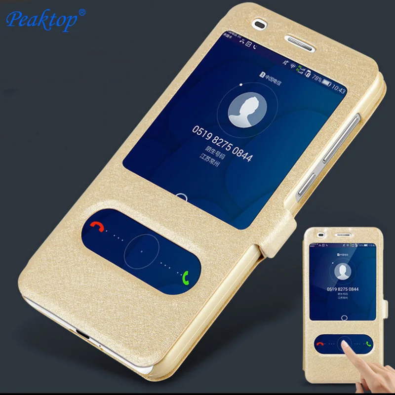 Роскошный кожаный чехол с окошком для Samsung Galaxy Grand Prime G530 G530H G531 G531H G531F магнитный