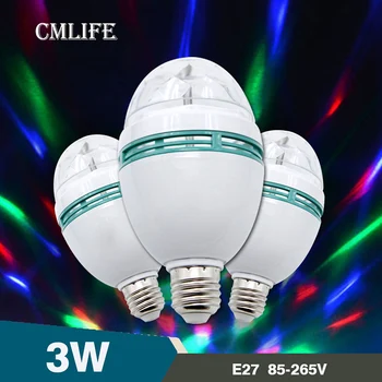 6W 3W E27 RGB Lamp LED Bulb Light 220V 110V Stage Bulb Lampada Disco DJ Party Dance Holiday Christmas Lighting Auto Rotating 
6W 3W E27 RGB Lamp LED Bulb Light 220V 110V Stage Bulb Lampada Disco DJ Party Dance Holiday Christmas Lighting Auto Rotating