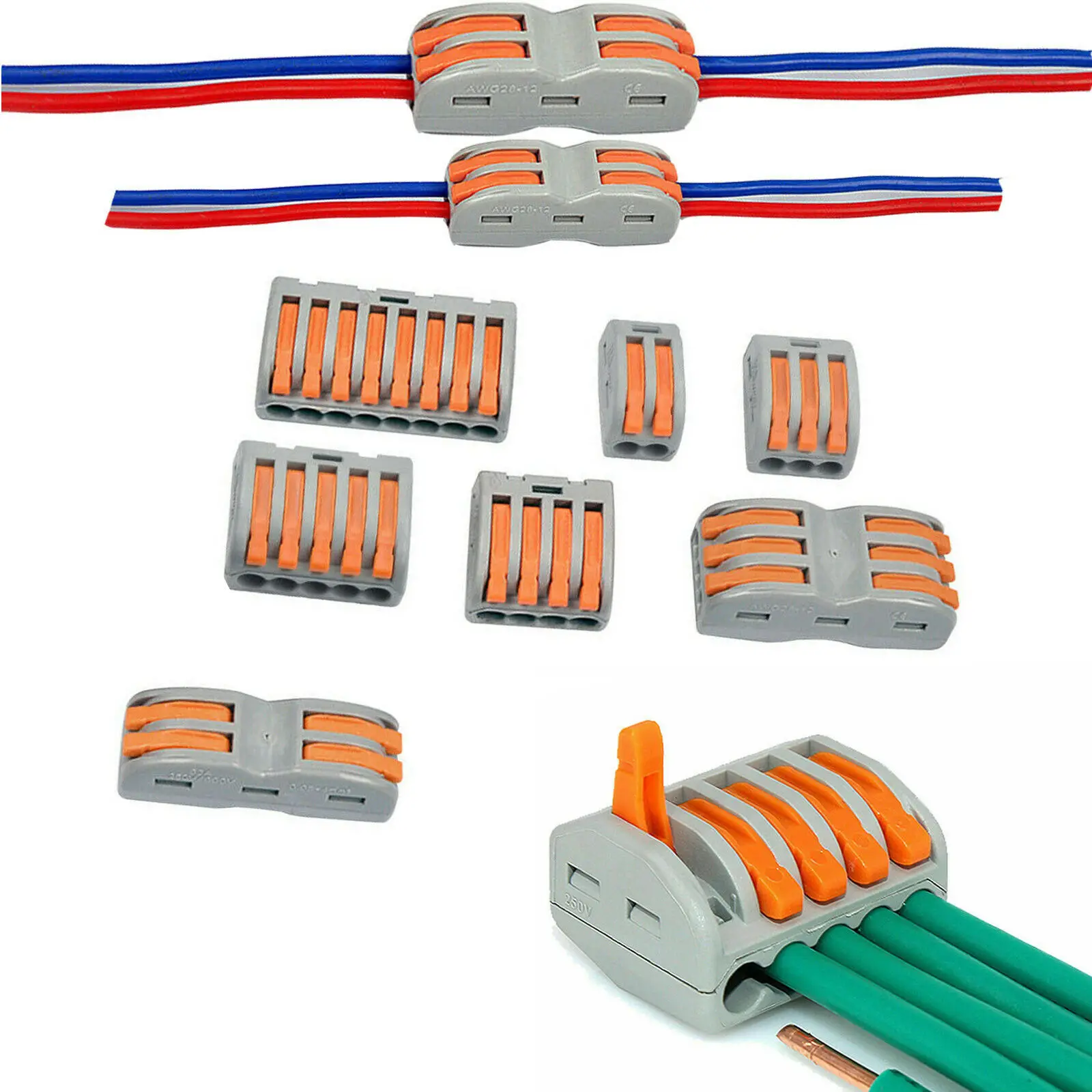 10/20Pcs 0.08-4mm Mini Wire Cable Connectors Conductor Threader Splitter PCT212-PCT218 SPL-2 SPL-3 Spring Lever Terminal Blocks
10/20Pcs 0.08-4mm Mini Wire Cable Connectors Conductor Threader Splitter PCT212-PCT218 SPL-2 SPL-3 Spring Lever Terminal Blocks