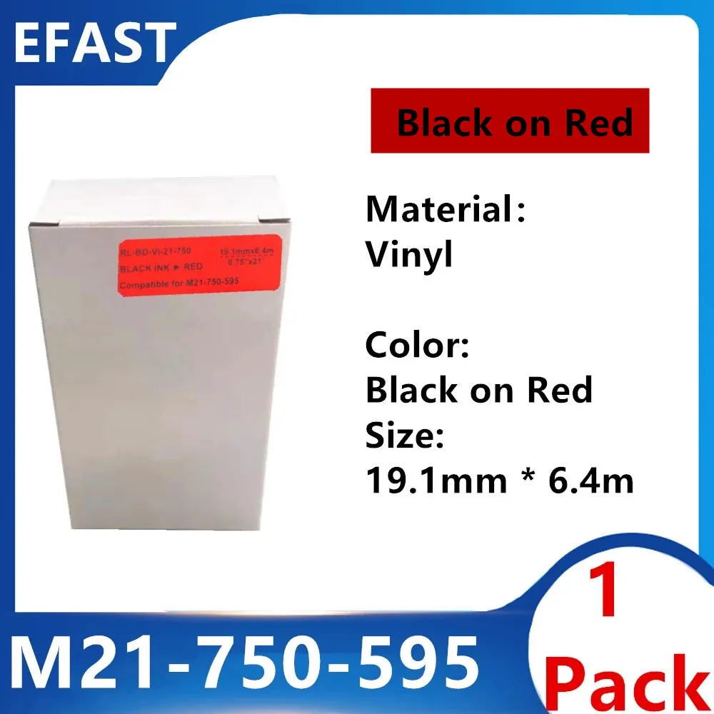 1 Pack M21 750 595 Vinyl Label Ribbon white on red For BMP21 PLUS Printer M21-750-595 19.1mm * 6.4m
1 Pack M21 750 595 Vinyl Label Ribbon white on red For BMP21 PLUS Printer M21-750-595 19.1mm * 6.4m