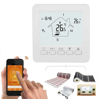 WiFi Smart Thermostat Underfloor Electric Heating/Infrared Heater Room Temperature Control by Phone Google Home Echo 90-240VAC
WiFi Smart Thermostat Underfloor Electric Heating/Infrared Heater Room Temperature Control by Phone Google Home Echo 90-240VAC