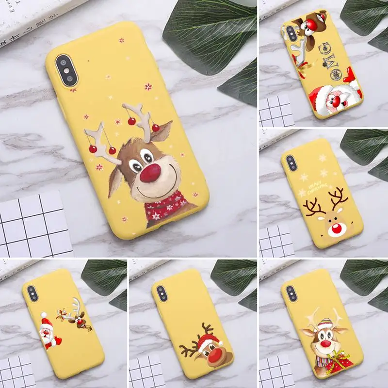 New year Merry christmas elk snowflake Phone Case for iPhone 11 Pro Max X XR XS 8 7 6s Plus Candy yellow Silicone Cases
New year Merry christmas elk snowflake Phone Case for iPhone 11 Pro Max X XR XS 8 7 6s Plus Candy yellow Silicone Cases