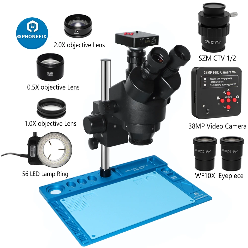 3.5X-90X Simul-focal Trinocular Microscope Industrial Lab Stereo Microscope Set For PCB Solder Repair Biological Lab Observation
3.5X-90X Simul-focal Trinocular Microscope Industrial Lab Stereo Microscope Set For PCB Solder Repair Biological Lab Observation