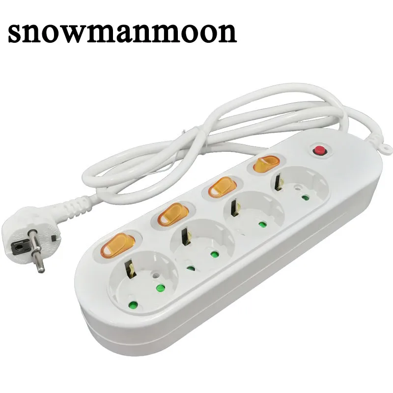 Power Strip European Standard Plug Socket Overload Protection Electric Board 16A 250V 3500W Extension Socket 1.5/2.5M
Power Strip European Standard Plug Socket Overload Protection Electric Board 16A 250V 3500W Extension Socket 1.5/2.5M