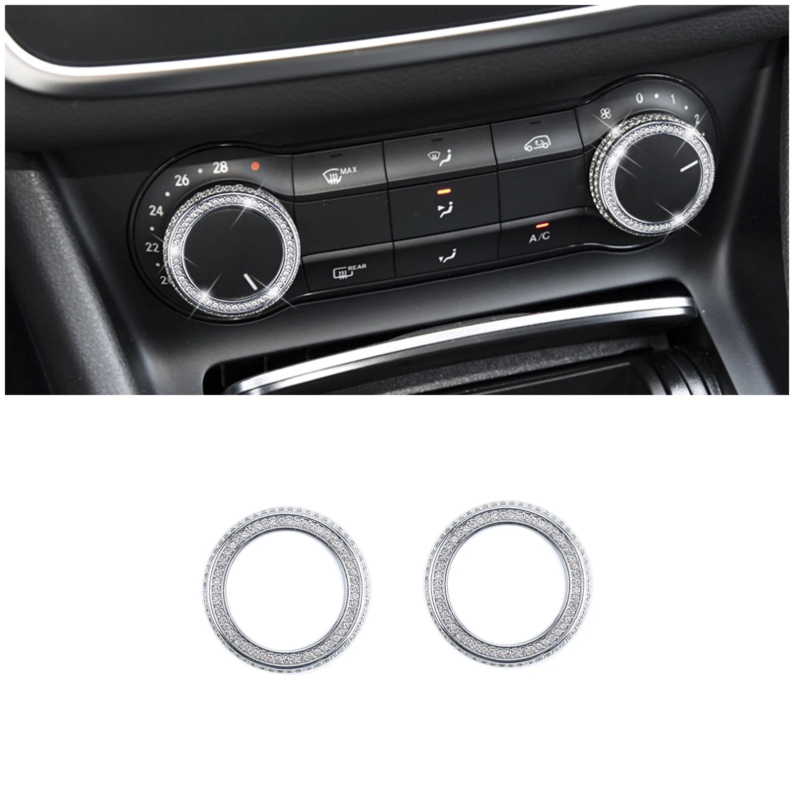 KORUIPEI Bling Climate Control AC Knobs Cover Set Compatible with Mercedes Benz Accessories W204 W246 C117 X156 C W166 CLA GLA C
KORUIPEI Bling Climate Control AC Knobs Cover Set Compatible with Mercedes Benz Accessories W204 W246 C117 X156 C W166 CLA GLA C