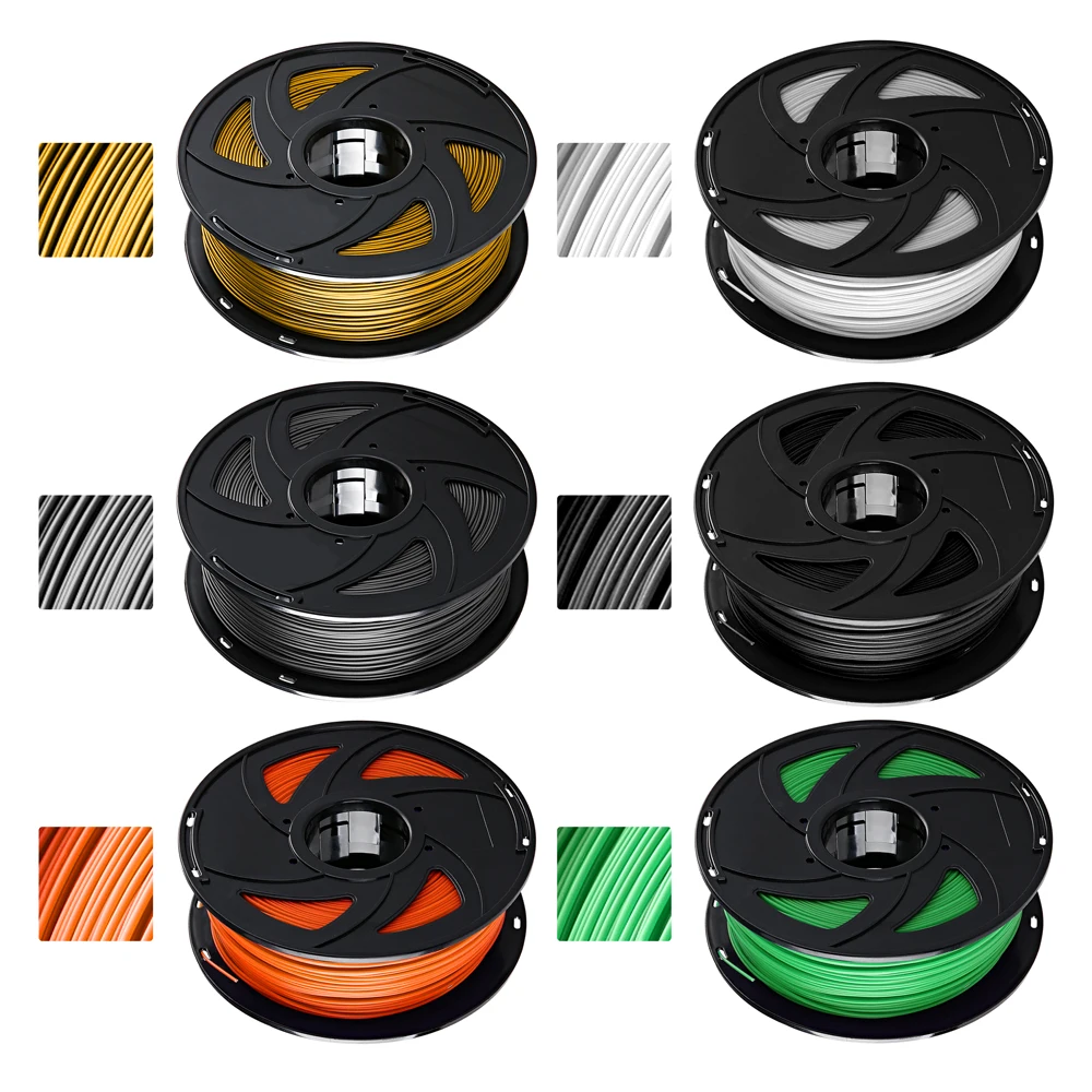 

XVICO 3D Printer PLA Filament 1.75mm 1KG/2.2lb Spool MakerBot Parts White Gold Silver Black Orange Green