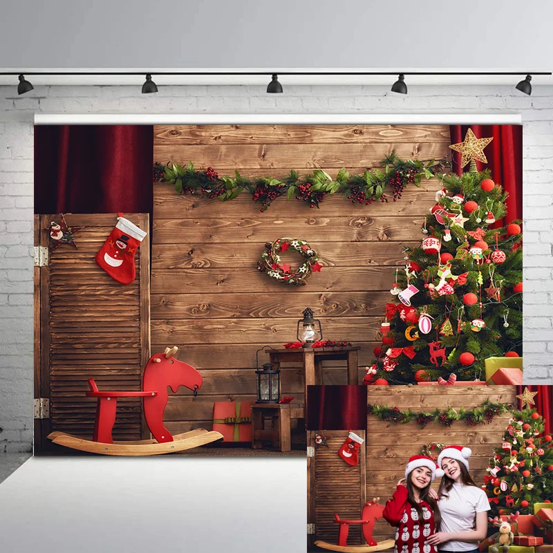 NeoBack Christmas Tree Gifts Backdrop Toys Wooden House Children Backgrounds for Photo Studio Red Sock Wreath Photo Background
NeoBack Christmas Tree Gifts Backdrop Toys Wooden House Children Backgrounds for Photo Studio Red Sock Wreath Photo Background