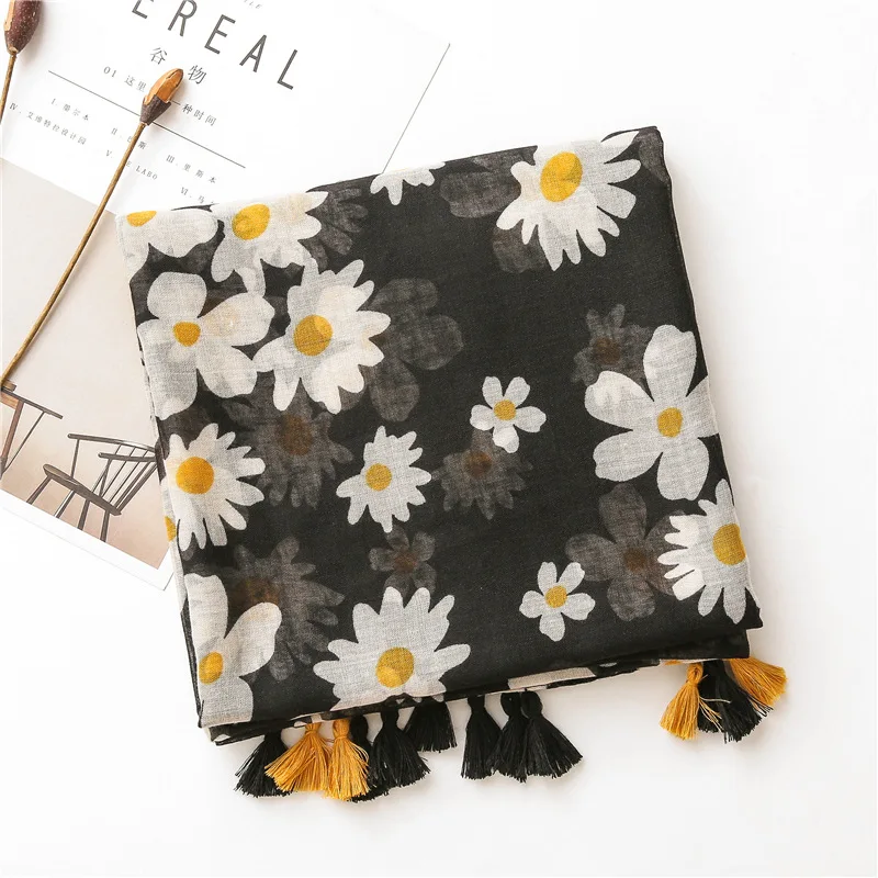 Waliicorners Shawls and Wraps Tessale Female Foulard Women cotton Scarf Flower 7 H3d7de71d7e674680882294e3e01058bcD
