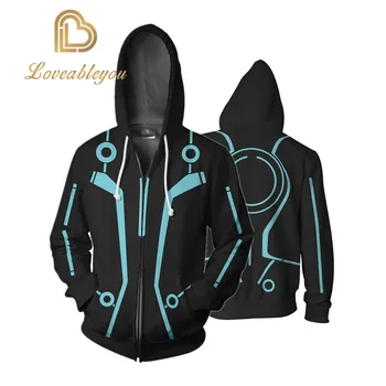 Cosplay Tron: Legacy Costume Sam Flynn Sweatshirts Occident 3D Printing Zipper Jacket Hooded Sweater Coat Tops Adult Men 
Cosplay Tron: Legacy Costume Sam Flynn Sweatshirts Occident 3D Printing Zipper Jacket Hooded Sweater Coat Tops Adult Men