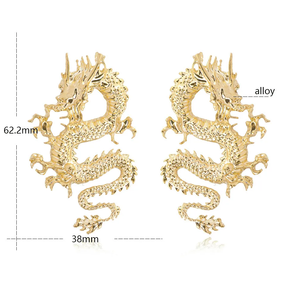 Kobiece kolczyki wiszące z motywem smoka w stylu punk - Wianko - 5