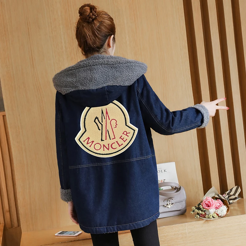 Women Winter Denim Jackets Loose Plus Size Korean Outerwear Warm Jean Coats New Lady Wool Liner Thicker Female Long Jacket M 4X 
Women Winter Denim Jackets Loose Plus Size Korean Outerwear Warm Jean Coats New Lady Wool Liner Thicker Female Long Jacket M 4X