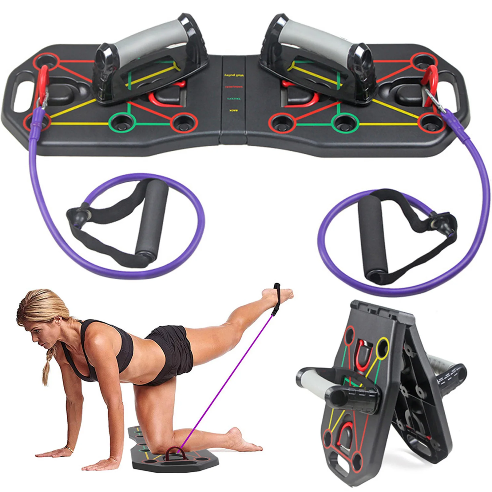 New Multi-Function Foldable Push Up Board Resistance Bands Pull Rope Push-up Stand Board Bodybuilding Exercise Workout Equipment
New Multi-Function Foldable Push Up Board Resistance Bands Pull Rope Push-up Stand Board Bodybuilding Exercise Workout Equipment