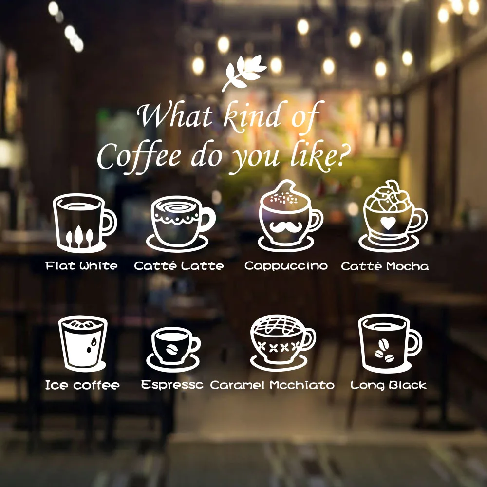 Cafe Shop Coffee Varieties Window Wall Sticker Coffee Cup Glass Wall Decal Vinyl Waterproof Decor
Cafe Shop Coffee Varieties Window Wall Sticker Coffee Cup Glass Wall Decal Vinyl Waterproof Decor