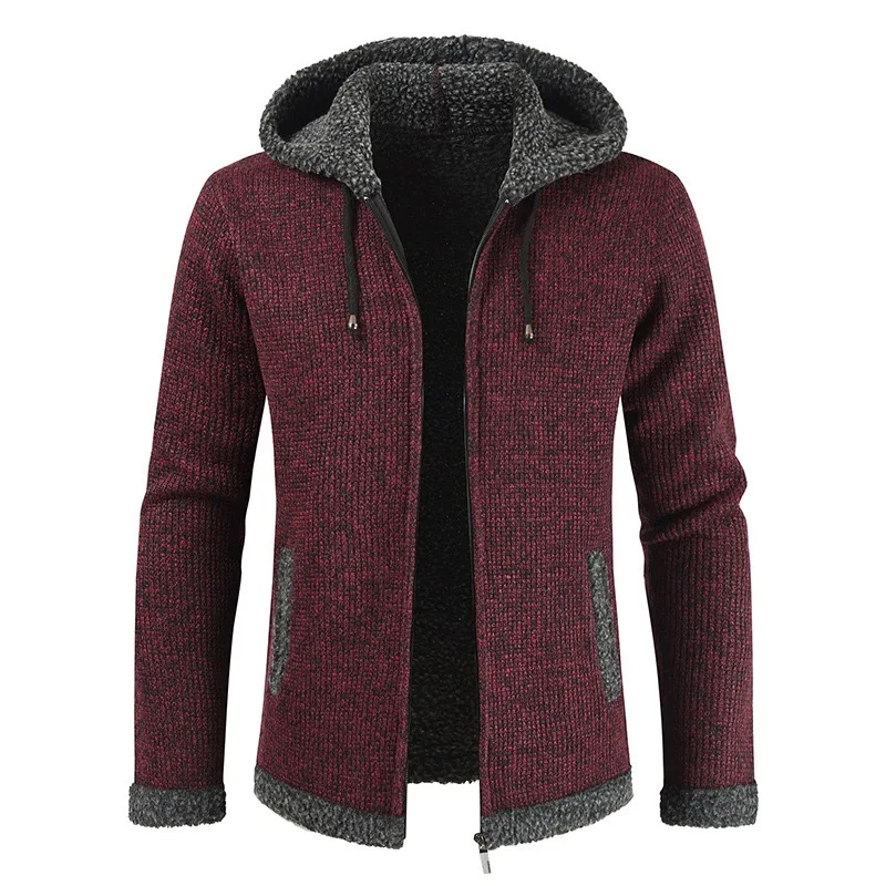 Men's Plus Fleece Thicking Cardigan With Hooded Winter Clothing Cotton Blend Oversized Male Jacket Casual Loose Zipper Cardigans
Men's Plus Fleece Thicking Cardigan With Hooded Winter Clothing Cotton Blend Oversized Male Jacket Casual Loose Zipper Cardigans