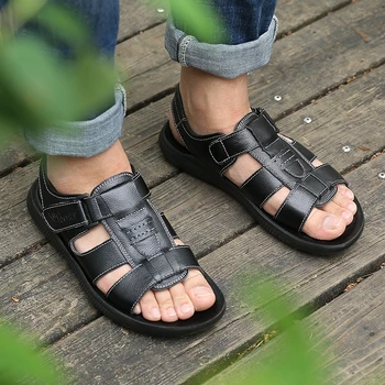 Mens Sandals Summer Genuine Leather Male Beach Sandals Soft Comfortable Male Outdoor Beach Slippers Slip-ON Man Sandals 
Mens Sandals Summer Genuine Leather Male Beach Sandals Soft Comfortable Male Outdoor Beach Slippers Slip-ON Man Sandals