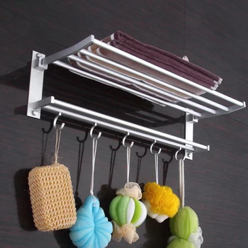1*Towel Holder Foldable Alumimum Bath Towel Racks Shelf Bracket Holder With Hooks Wall Mounted High Quality New
1*Towel Holder Foldable Alumimum Bath Towel Racks Shelf Bracket Holder With Hooks Wall Mounted High Quality New
