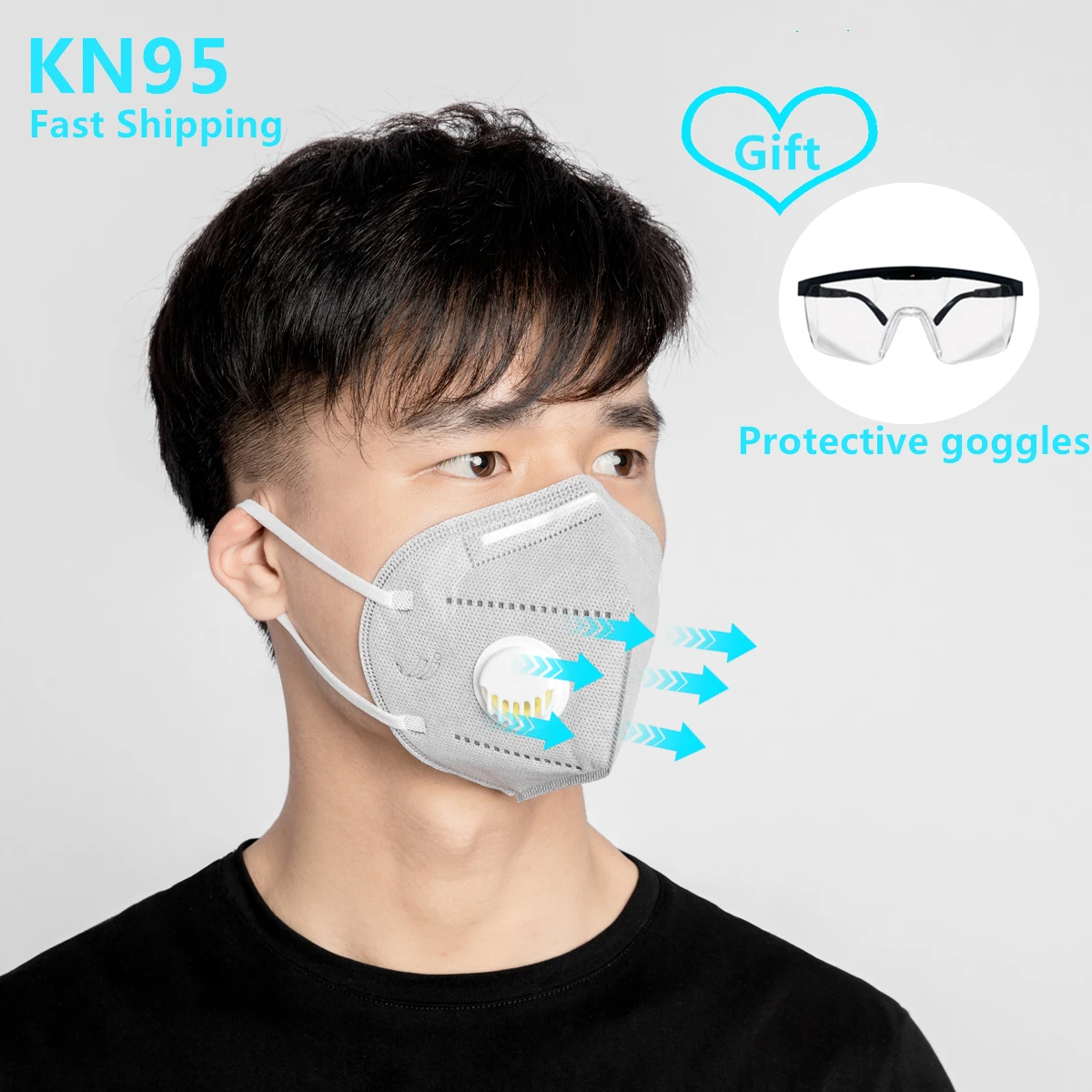 20PCs KN95 Valved Mask PM2.5 Mouth Masks Dustproof Windproof Respirator Anti Virus Anti-Pollution Breathable Shield With Goggle
20PCs KN95 Valved Mask PM2.5 Mouth Masks Dustproof Windproof Respirator Anti Virus Anti-Pollution Breathable Shield With Goggle