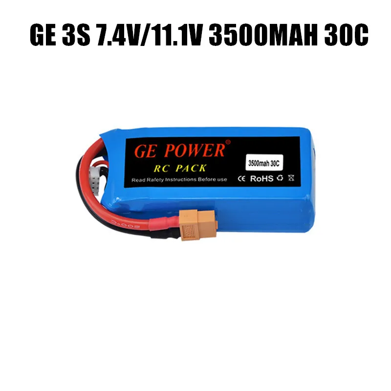 GE 2S 7.4V 3500MAH 3S 11.1V 30C Lipo Battery T Plug XT60 Connector for RC Drone Quadcopter Spare Parts Accessories
GE 2S 7.4V 3500MAH 3S 11.1V 30C Lipo Battery T Plug XT60 Connector for RC Drone Quadcopter Spare Parts Accessories