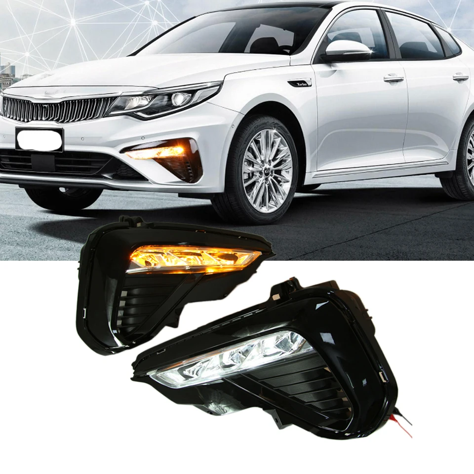 2 Pcs Daytime Running Lights For Kia Optima K5 2019 2020 Car LED DRL Daylight Signal Fog Lamp Auto Drive | Автомобили и мотоциклы