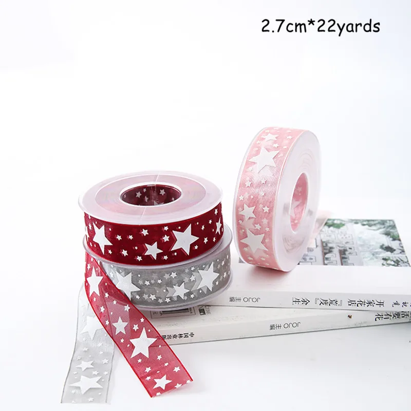2.7cm Pentagram Pattern Silk Ribbon Chiffon Ribbon Bouquet Gift Box Bow Handmade DIY Decoration
2.7cm Pentagram Pattern Silk Ribbon Chiffon Ribbon Bouquet Gift Box Bow Handmade DIY Decoration