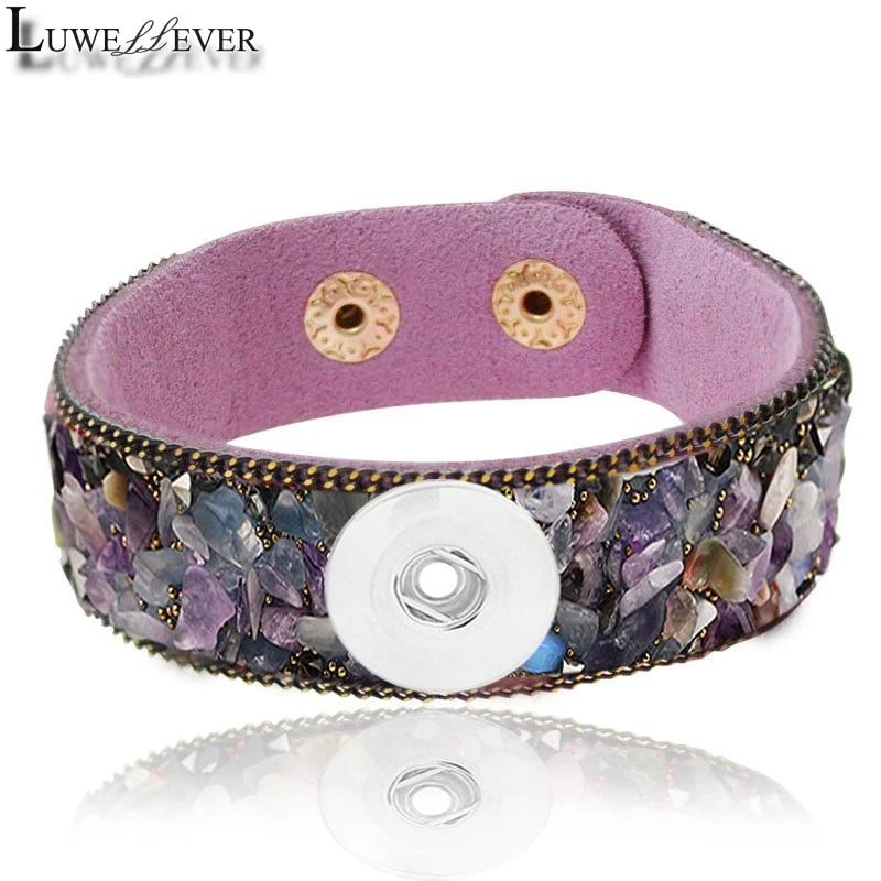 Interchangeable 078 Candy Colors Natural Stone Crystal Leather Fashion Bracelet 18mm Snap Button Charm Jewelry For Women Gift
Interchangeable 078 Candy Colors Natural Stone Crystal Leather Fashion Bracelet 18mm Snap Button Charm Jewelry For Women Gift