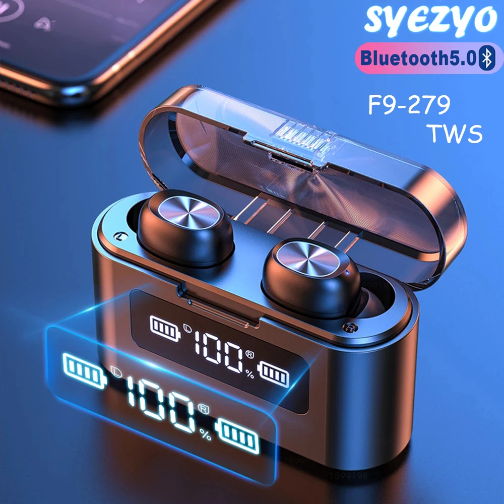 F9-279 TWS Bluetooth Headphones Wireless Earphones Ipx7 Waterproof Sports Headset Stereo Music Earbuds Works On All Smartphones
F9-279 TWS Bluetooth Headphones Wireless Earphones Ipx7 Waterproof Sports Headset Stereo Music Earbuds Works On All Smartphones