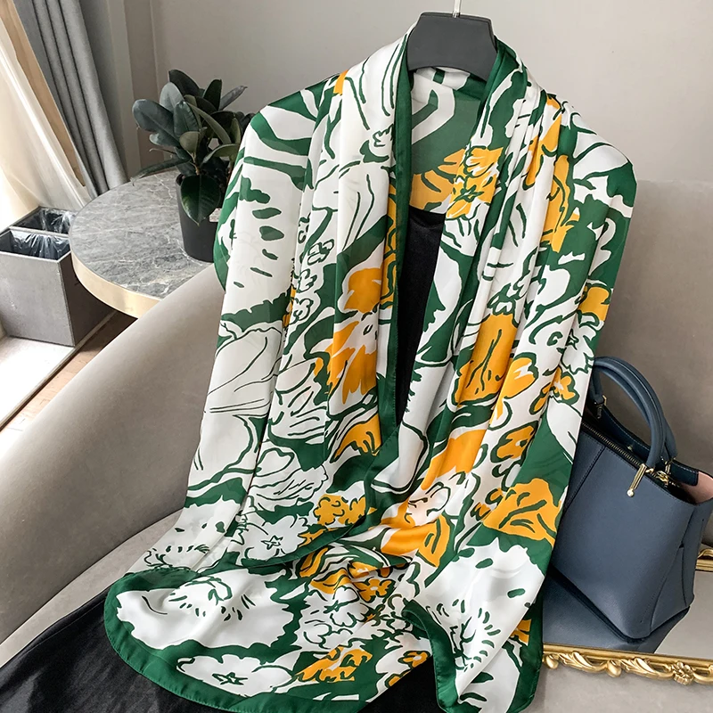 2022 Fashion Beach Towel Ladies Sunscreen Scarves New Beach Neckerchief Popular Print Silk Satin Scarfs Luxury 180X90CM Shawls
2022 Fashion Beach Towel Ladies Sunscreen Scarves New Beach Neckerchief Popular Print Silk Satin Scarfs Luxury 180X90CM Shawls