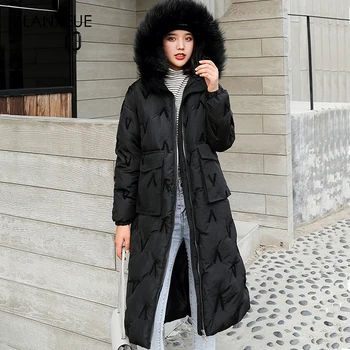 Casual Long Slim Down Coat Women Winter Solid Fur Hooded Oversize Down Jackets Female Fashion Zipper Warm Parka Coat Office Lady 
Casual Long Slim Down Coat Women Winter Solid Fur Hooded Oversize Down Jackets Female Fashion Zipper Warm Parka Coat Office Lady