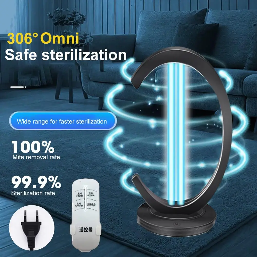 Ultraviolet Disinfection Lamp 38W Portable Household UV Sterilization Lamp Desktop Mobile Ozone Removal Lamp US/EU/UK Plug Black
Ultraviolet Disinfection Lamp 38W Portable Household UV Sterilization Lamp Desktop Mobile Ozone Removal Lamp US/EU/UK Plug Black